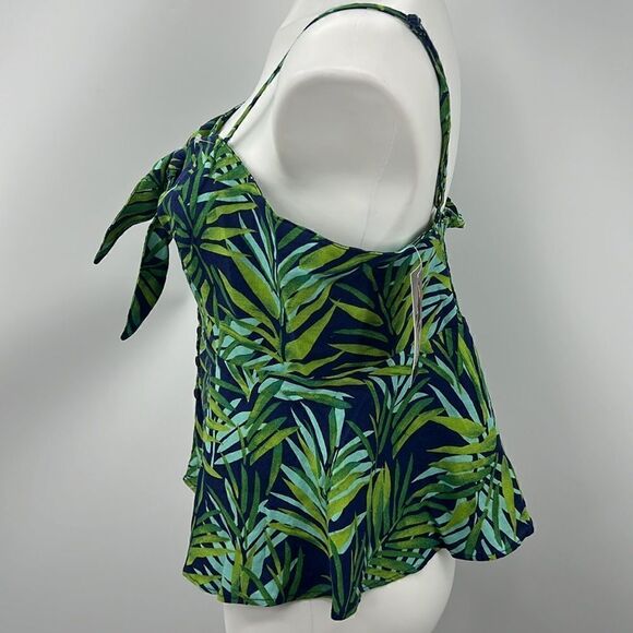 Sofía Vergara tropical print spaghetti strap top medium - Picture 3 of 4